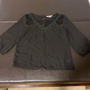 Woman’s chiffon material lace detail top